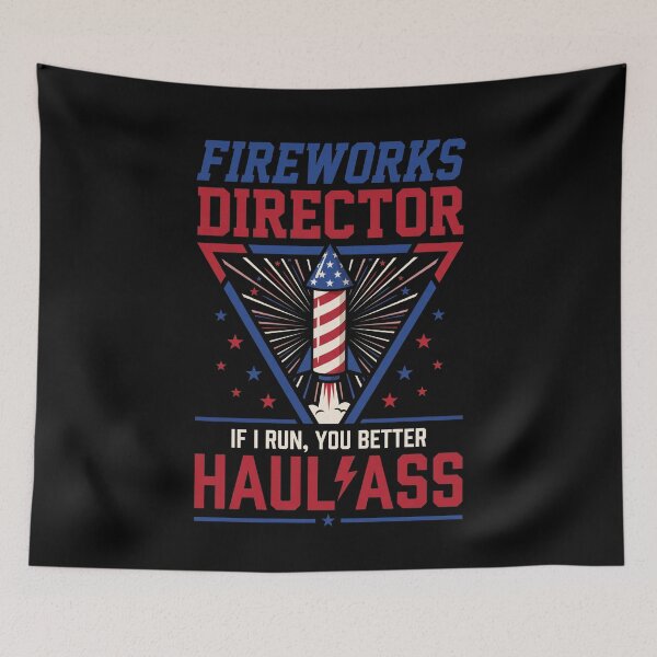 Item preview, Fireworks Director If I Run, You Better Haul Ass Patriotic Fourth Of July Humor designed and sold by SofenArt.