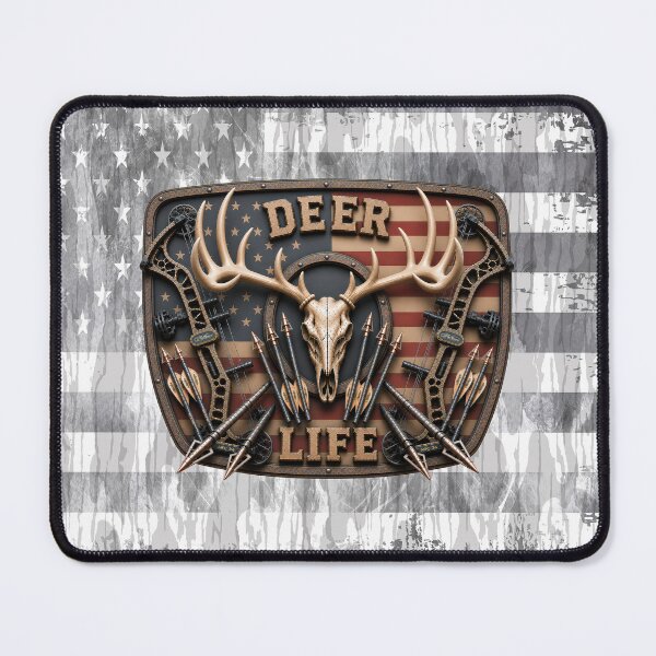 Item preview, Whitetail Deer Life Bow Hunting American Flag Hunting Skull Wall Art designed and sold by artistwill.