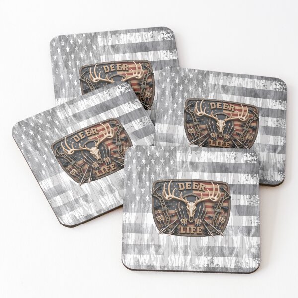Item preview, Whitetail Deer Life Bow Hunting American Flag Hunting Skull Wall Art designed and sold by artistwill.