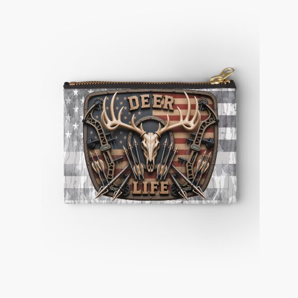 Item preview, Whitetail Deer Life Bow Hunting American Flag Hunting Skull Wall Art designed and sold by artistwill.