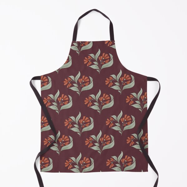 Item preview, Terracotta Floral on Burgundy Seamless Pattern Art designed and sold by StoriesInGrain.