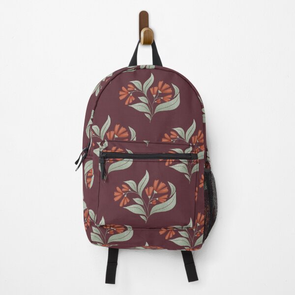 Item preview, Terracotta Floral on Burgundy Seamless Pattern Art designed and sold by StoriesInGrain.