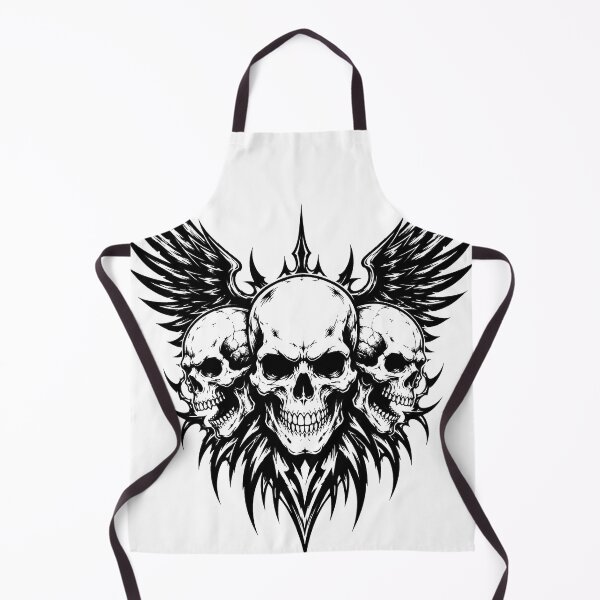 Item preview, Triple Skull With Dark Wings Line Art designed and sold by Munib320.