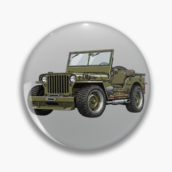 Item preview, 1945 Willys MB Military Jeep Vintage Classic Offroad Illustration designed and sold by Motorline44.