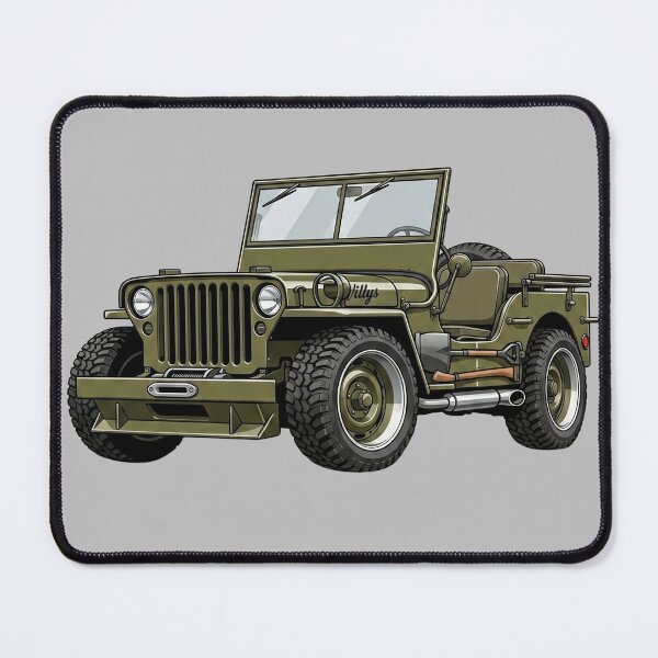 Item preview, 1945 Willys MB Military Jeep Vintage Classic Offroad Illustration designed and sold by Motorline44.