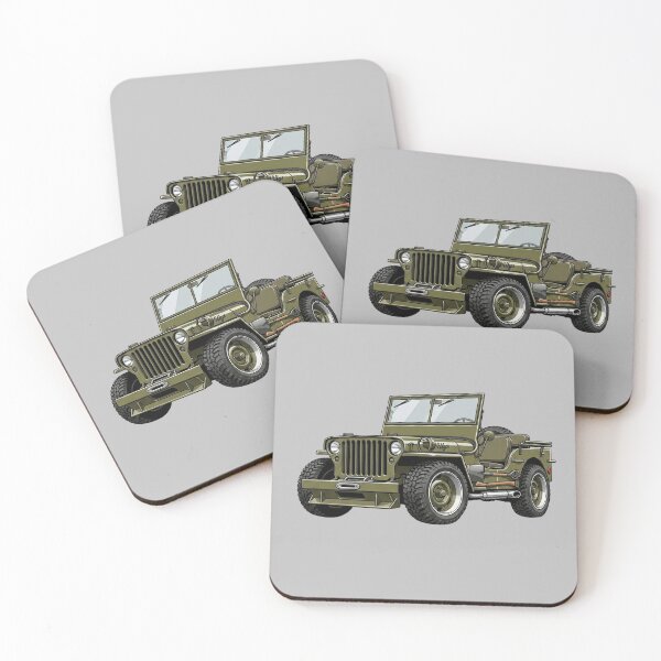 Item preview, 1945 Willys MB Military Jeep Vintage Classic Offroad Illustration designed and sold by Motorline44.