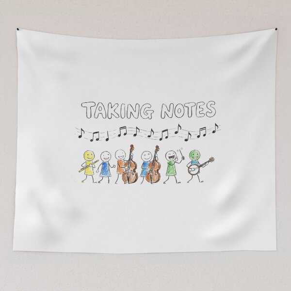 Item preview, Taking Notes Kids Orchestra Stick Figure Music Art designed and sold by DariaOltes.