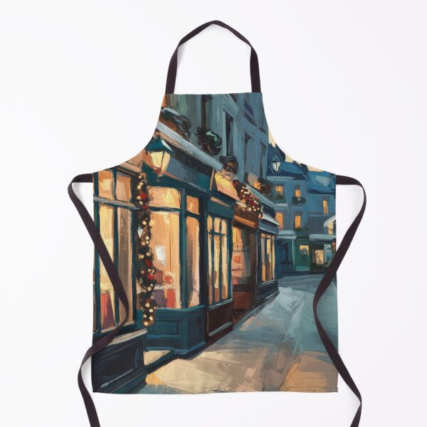 Item preview, French Village Street | Christmas Painting | Carraann designed and sold by CARRAANN.