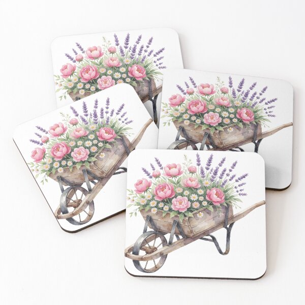 Item preview, Garden Wheelbarrow Sticker | Floral Gardening Art designed and sold by AillustriaAK.