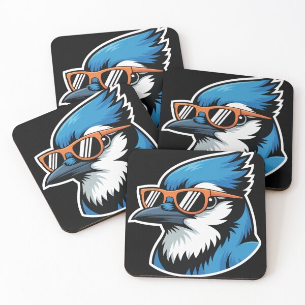 Item preview, Cool Blue Jay Wearing Sunglasses Mascot Art designed and sold by DariaOltes.