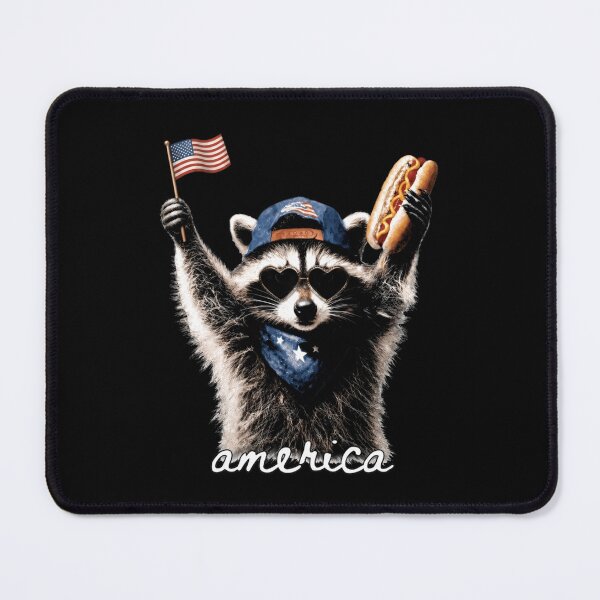 Item preview, USA America Raccoon Hot Dog 1776 designed and sold by CoquetteGoose.