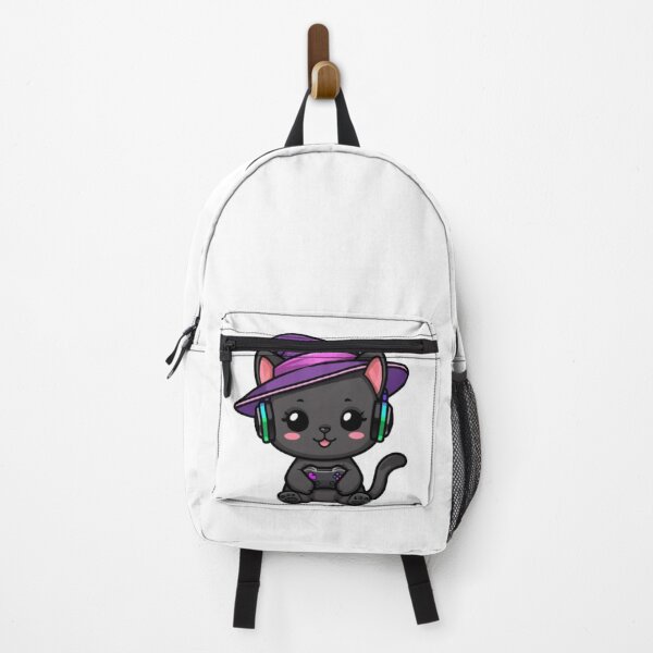 Item preview, Cute Witch Gamer Cat with RGB Headphones Kawaii Halloween Sticker designed and sold by Stylestickers55.