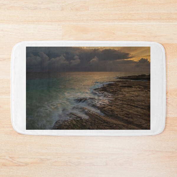 Item preview,  Rocky Coastline at Sunset With Gentle Waves and Turquoise Sea Over Layered Limestone designed and sold by Nmallia.
