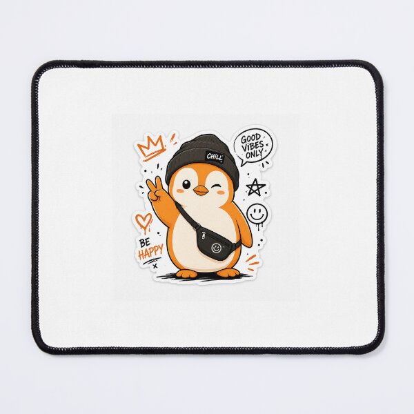 Item preview, Orange Penguin Sticker | Cute Gen Z Kawaii Streetwear Penguin designed and sold by Cozy Art Studio.