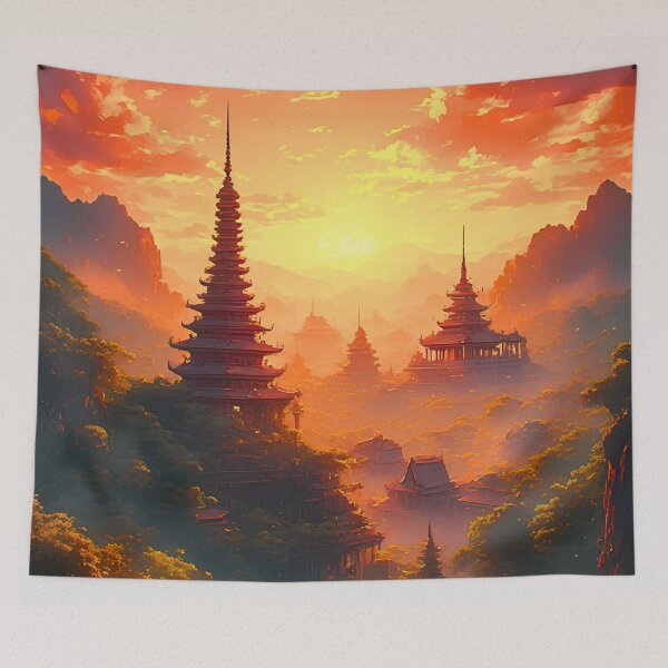 Item preview, Siam Sunset: Ancient Temples in the Mist designed and sold by ZenGrooves.