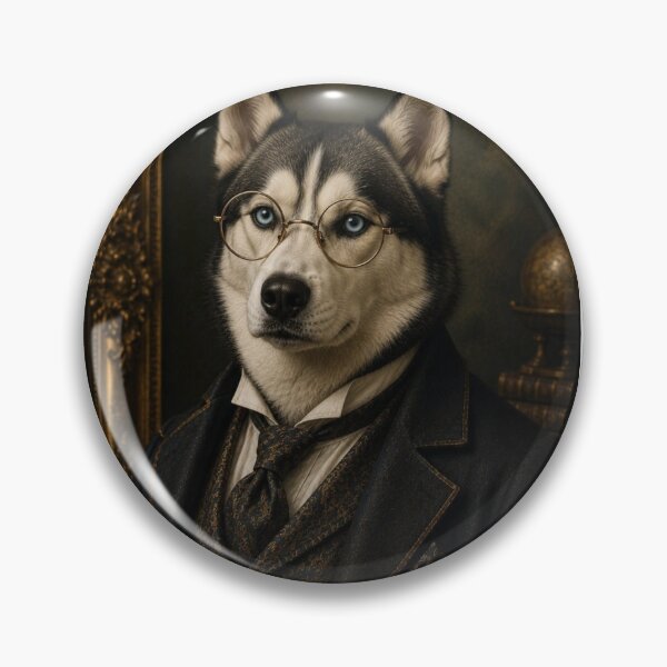 Item preview, Siberian Husky Gentleman with Glasses designed and sold by VelarisMoon.
