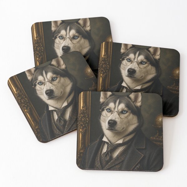 Item preview, Siberian Husky Gentleman with Glasses designed and sold by VelarisMoon.