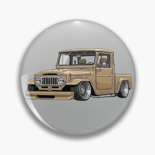 Item preview, Custom 1955 Toyota Land Cruiser FJ25 Lowered Pickup Vintage Illustration designed and sold by Motorline44.