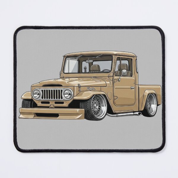 Item preview, Custom 1955 Toyota Land Cruiser FJ25 Lowered Pickup Vintage Illustration designed and sold by Motorline44.