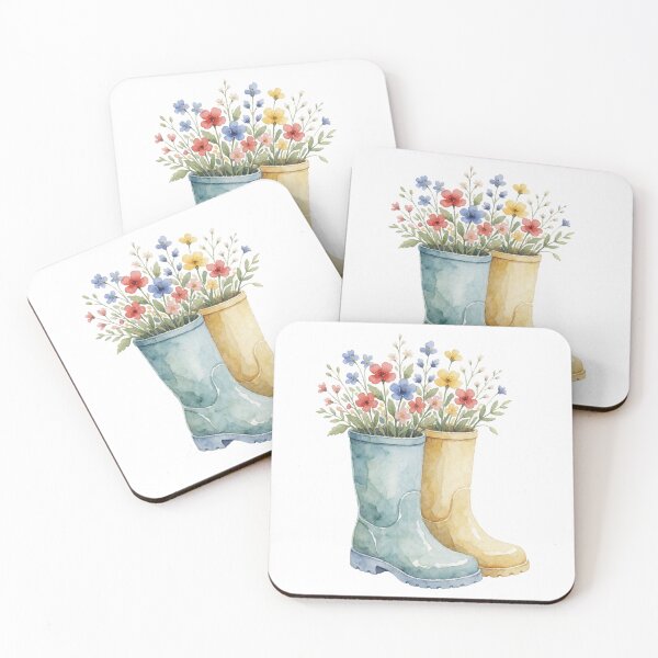 Item preview, Flower Rain Boots Sticker | Cottage Garden Decor designed and sold by AillustriaAK.