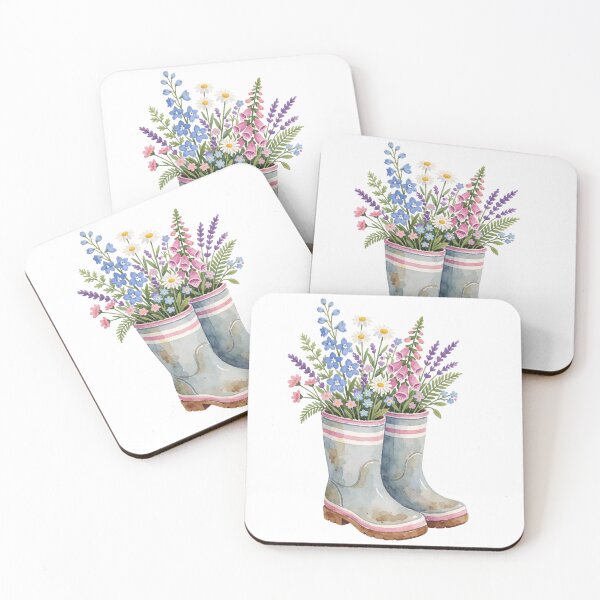 Item preview, Flower Rain Boots Sticker | Cottage Garden Decor designed and sold by AillustriaAK.