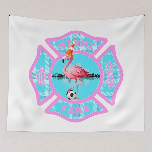 Item preview, Miami Fire x Tartan Army Flamingo Maltese Cross designed and sold by BerlinerKatzen.