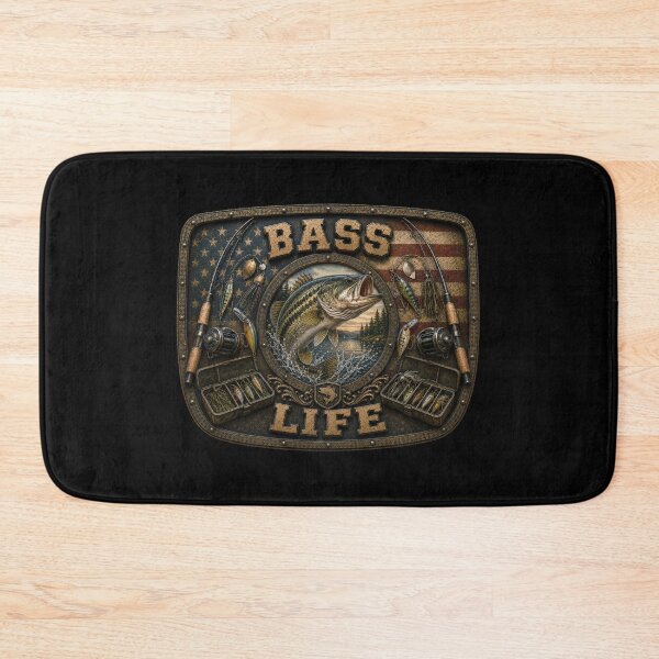 Item preview, Bass Life Largemouth Bass Fishing American Flag Angler Wall Art Fisherman Gift designed and sold by artistwill.