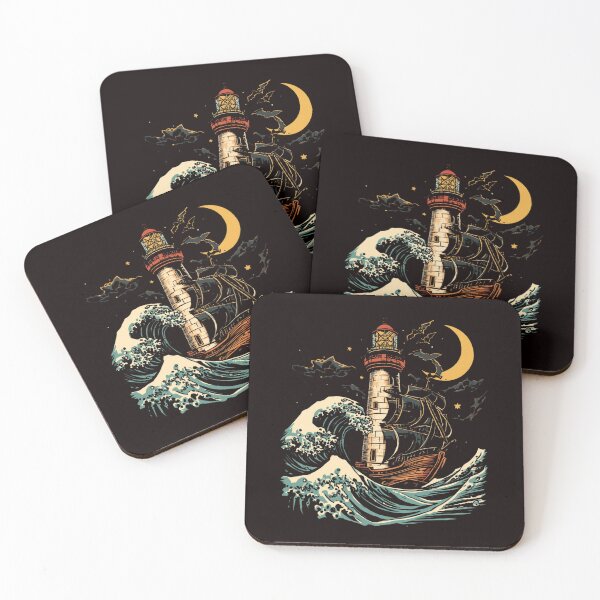 Item preview, Haunted Lighthouse & Ghost Ship T-Shirt | Vintage Nautical Horror | Moonlit Ocean Graphic designed and sold by Vvmd.