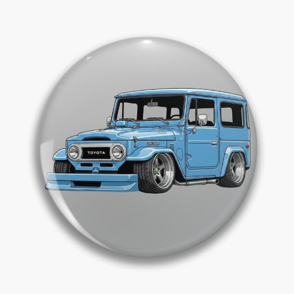 Item preview, Custom 1960 Toyota Land Cruiser FJ40 Lowered Vintage Blue Illustration designed and sold by Motorline44.