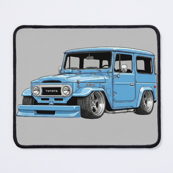 Item preview, Custom 1960 Toyota Land Cruiser FJ40 Lowered Vintage Blue Illustration designed and sold by Motorline44.