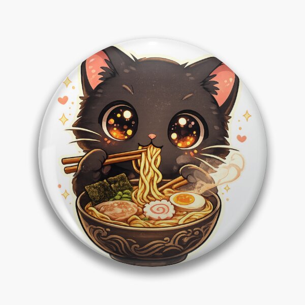 Item preview, Cute Black Cat Ramen Bowl Kawaii Anime designed and sold by     NovaCraft.