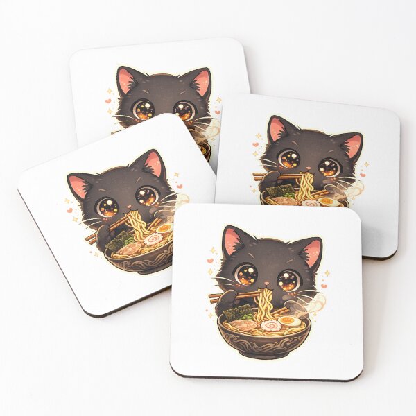 Item preview, Cute Black Cat Ramen Bowl Kawaii Anime designed and sold by     NovaCraft.