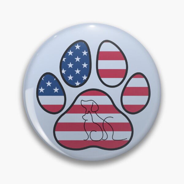 Item preview, Patriotic paw print with cat and dog friends designed and sold by Doodles Down South.