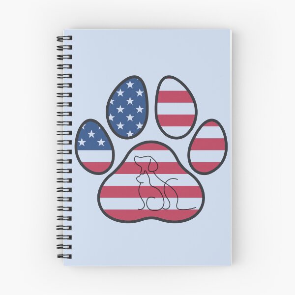 Item preview, Patriotic paw print with cat and dog friends designed and sold by Doodles Down South.