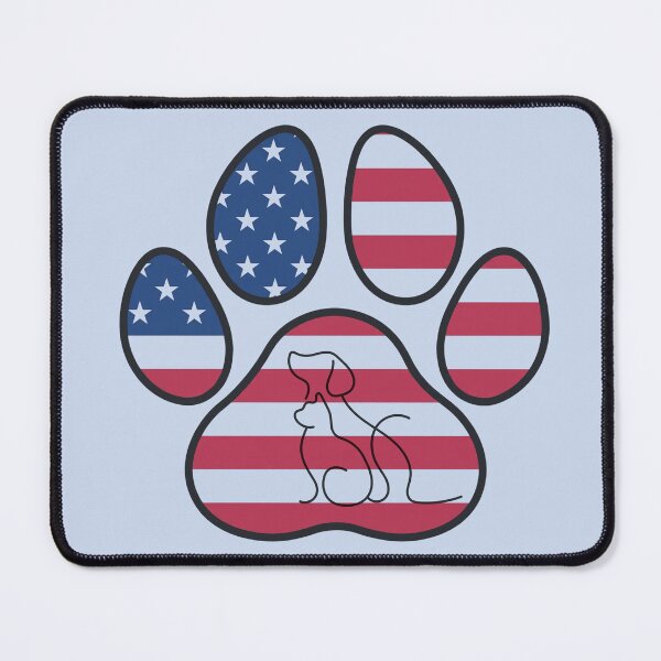Item preview, Patriotic paw print with cat and dog friends designed and sold by Doodles Down South.