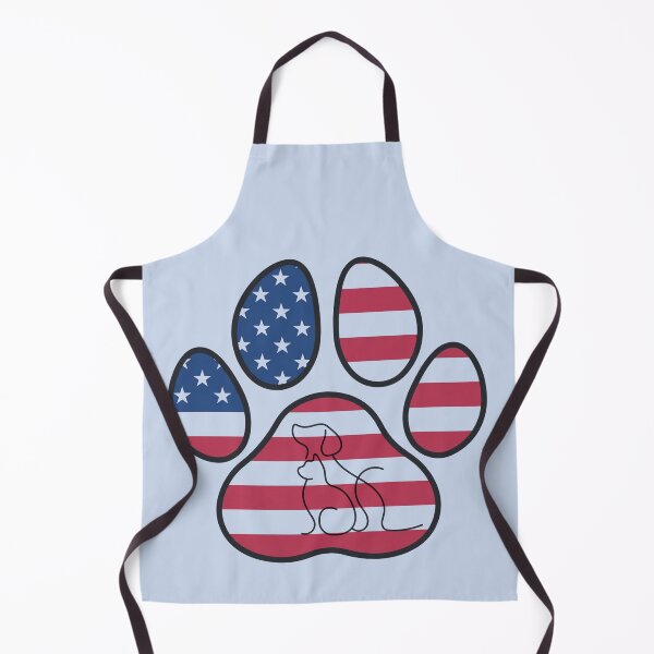 Item preview, Patriotic paw print with cat and dog friends designed and sold by Doodles Down South.