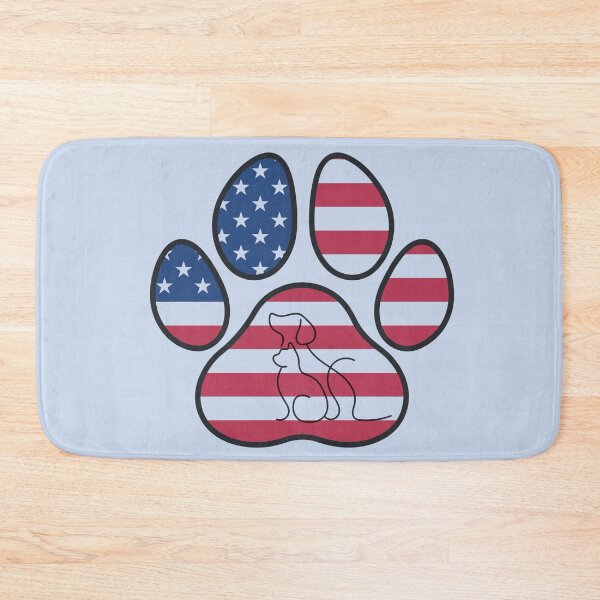 Item preview, Patriotic paw print with cat and dog friends designed and sold by Doodles Down South.