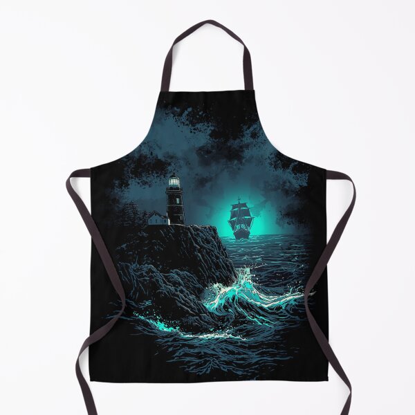 Item preview, Ghost Ship & Lighthouse T-Shirt | Glowing Ocean Night | Dark Nautical Fantasy Graphic designed and sold by Vvmd.
