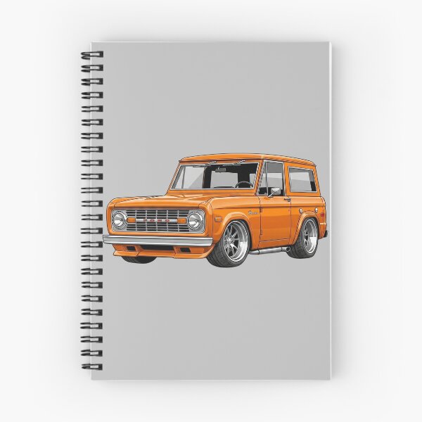 Item preview, Custom 1965 Ford Bronco Lowered Orange Vintage Truck Illustration designed and sold by Motorline44.