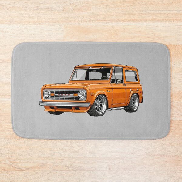 Item preview, Custom 1965 Ford Bronco Lowered Orange Vintage Truck Illustration designed and sold by Motorline44.