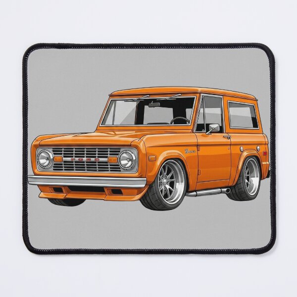 Item preview, Custom 1965 Ford Bronco Lowered Orange Vintage Truck Illustration designed and sold by Motorline44.