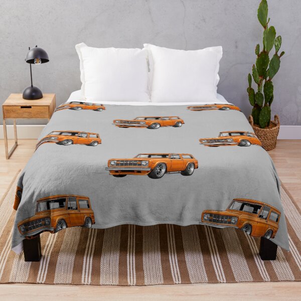 Item preview, Custom 1965 Ford Bronco Lowered Orange Vintage Truck Illustration designed and sold by Motorline44.