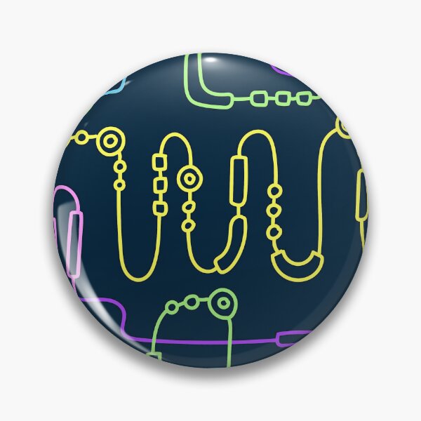Item preview, Neon Circuit Line Art – Colorful Abstract Pattern on Dark Navy Background designed and sold by BuckaBaby.