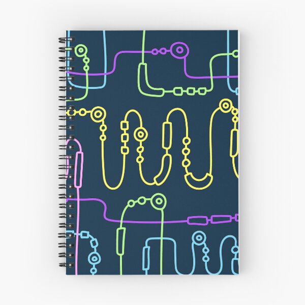 Item preview, Neon Circuit Line Art – Colorful Abstract Pattern on Dark Navy Background designed and sold by BuckaBaby.