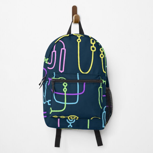 Item preview, Neon Circuit Line Art – Colorful Abstract Pattern on Dark Navy Background designed and sold by BuckaBaby.