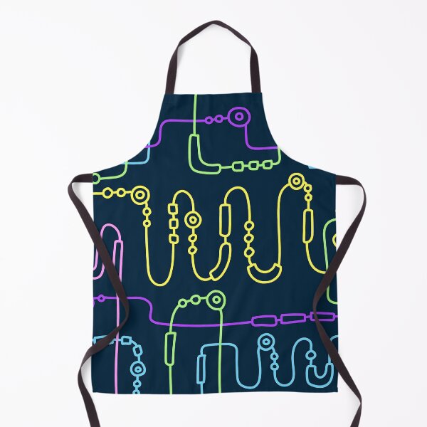 Item preview, Neon Circuit Line Art – Colorful Abstract Pattern on Dark Navy Background designed and sold by BuckaBaby.