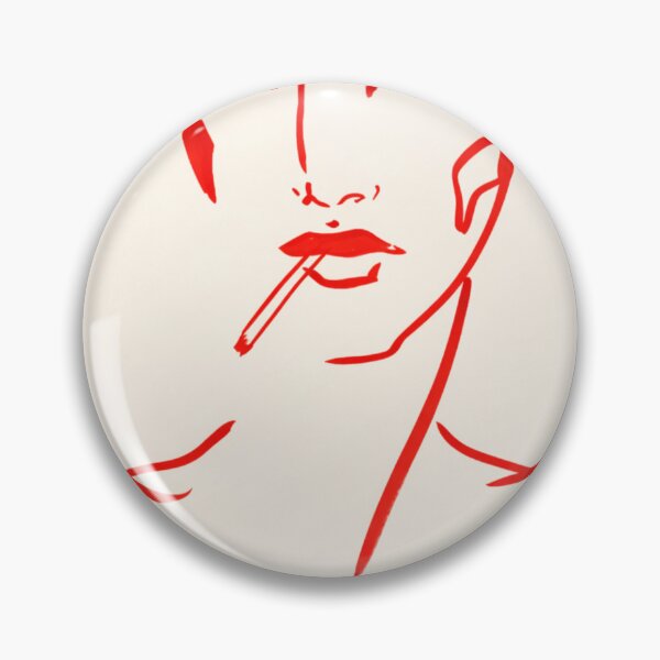 Item preview, Minimalist Red Line Art Portrait Illustration designed and sold by minbadesign.