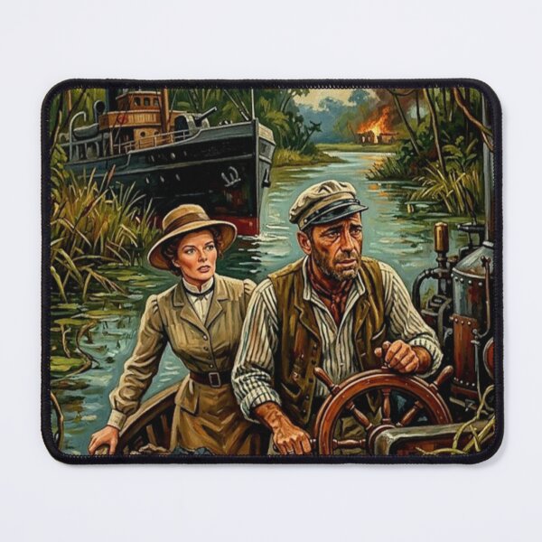 Item preview, The African Queen Retro Adventure Romance Tribute Art Movie Poster designed and sold by Art's Diner.