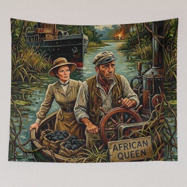 Item preview, The African Queen Retro Adventure Romance Tribute Art Movie Poster designed and sold by Art's Diner.