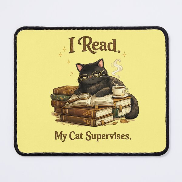 Item preview, I Read My Cat Supervises | Cute | Book Lover | Cat Reading Gift for Cat Moms and Bookworms | designed and sold by MimiSabu.
